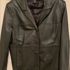 Black leather blazer